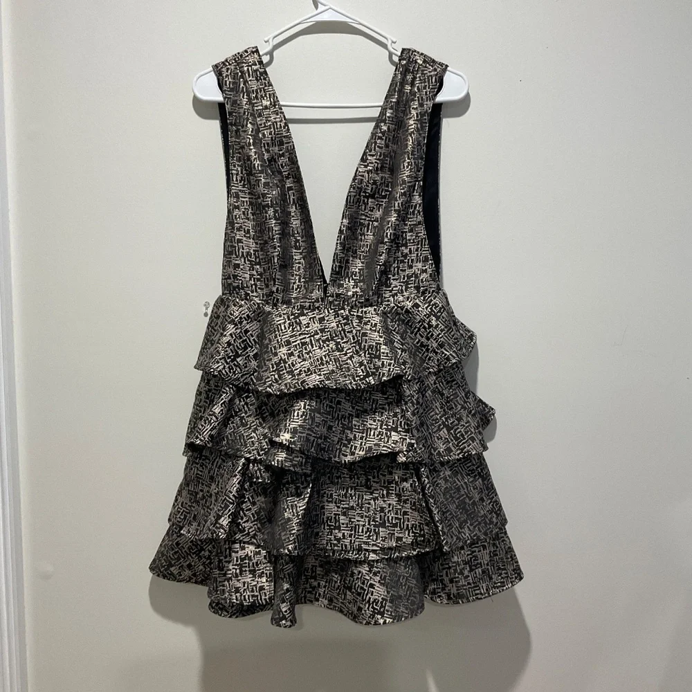 Deep Slit Ruffle Dress - Picture 2 of 2